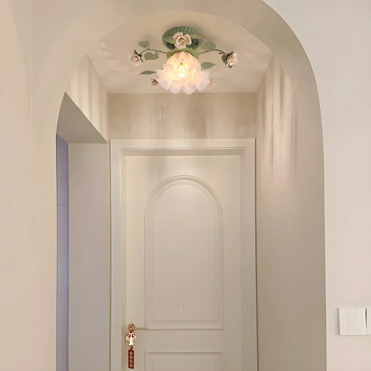 Élégante mini lampe LED semi-encastrée en forme de fleur pour intérieur