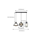 Suspension triangulaire industrielle en métal noir pour îlot de cuisine