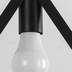 Suspension triangulaire industrielle en métal noir pour îlot de cuisine