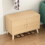 Banc de rangement à chaussures en bois durable avec coussin et 2 étagères