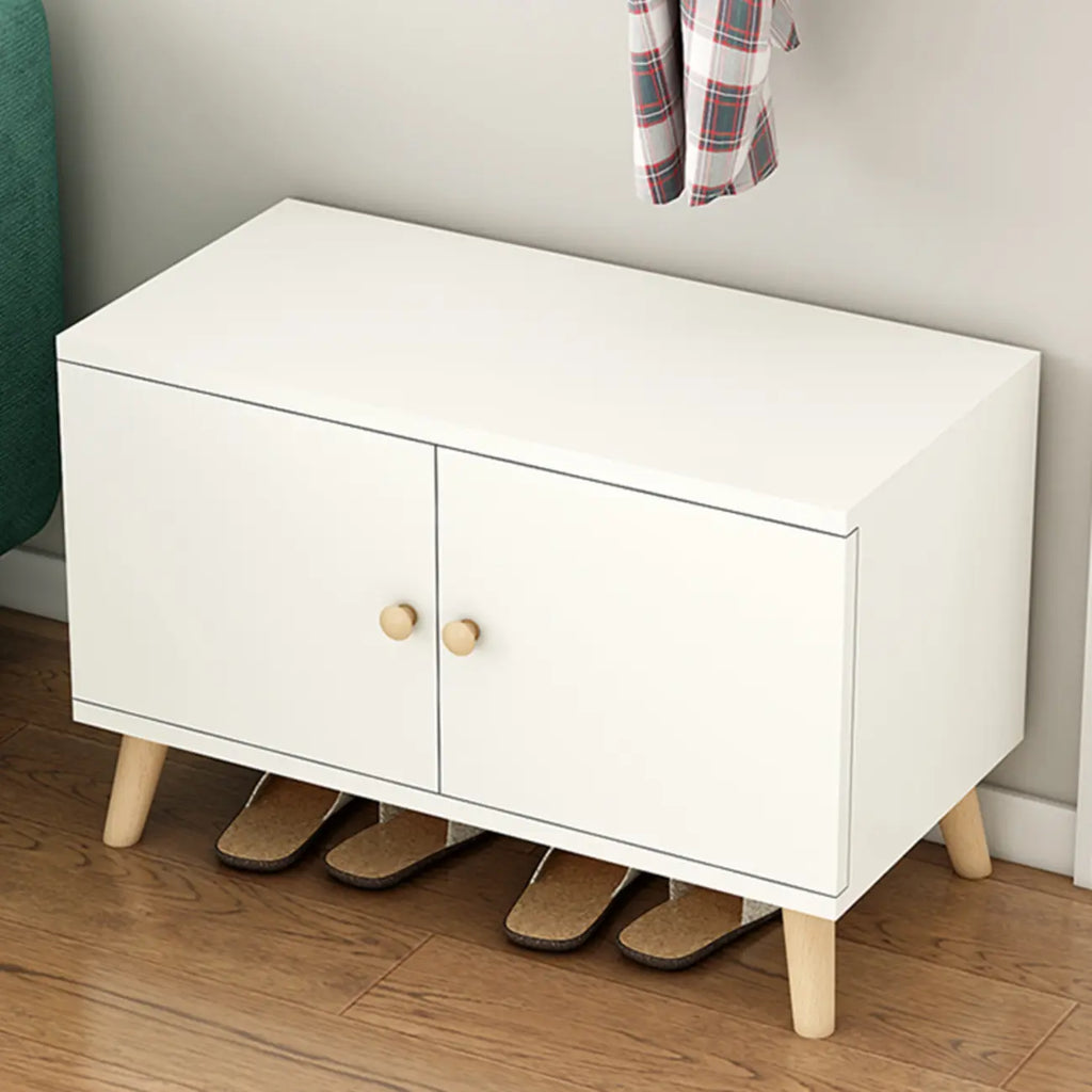 Banc de rangement à chaussures en bois durable avec coussin et 2 étagères