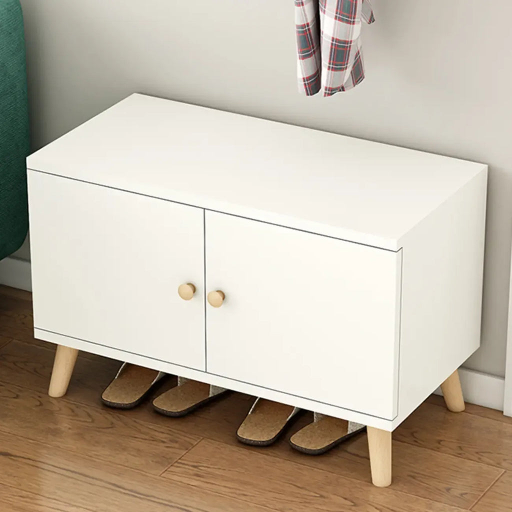 Banc de rangement à chaussures en bois durable avec coussin et 2 étagères