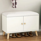 Banc de rangement à chaussures en bois durable avec coussin et 2 étagères