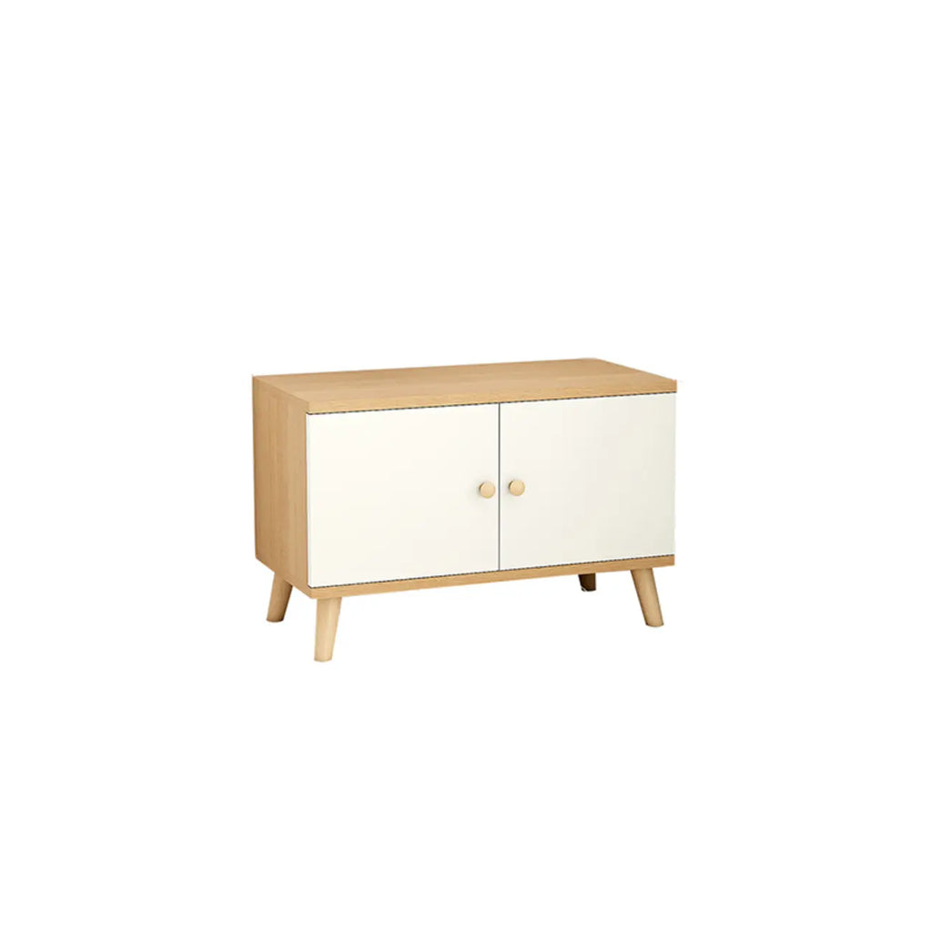 Banc de rangement à chaussures en bois durable avec coussin et 2 étagères