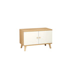 Banc de rangement à chaussures en bois durable avec coussin et 2 étagères