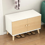 Banc de rangement à chaussures en bois durable avec coussin et 2 étagères