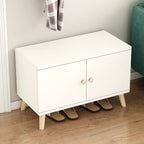 Banc de rangement à chaussures en bois durable avec coussin et 2 étagères