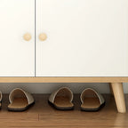 Banc de rangement à chaussures en bois durable avec coussin et 2 étagères