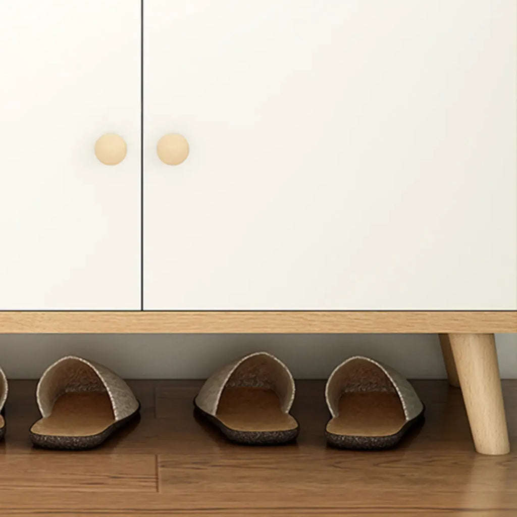 Banc de rangement à chaussures en bois durable avec coussin et 2 étagères