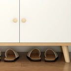 Banc de rangement à chaussures en bois durable avec coussin et 2 étagères