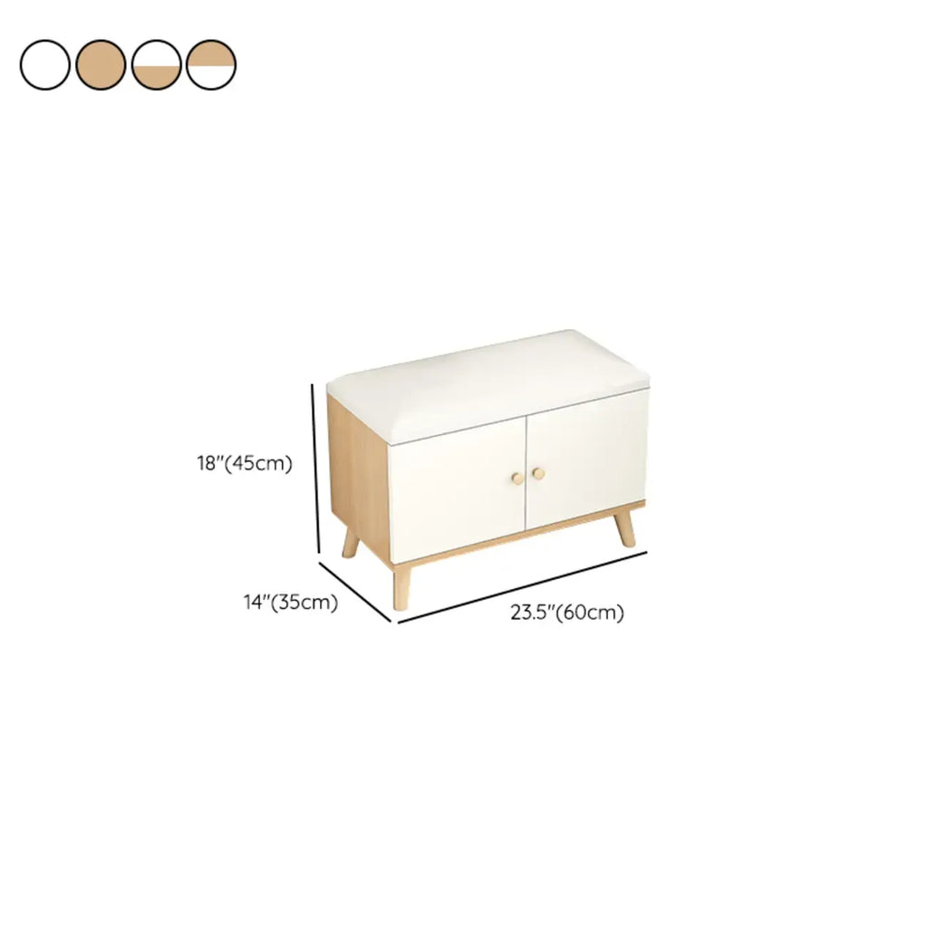Banc de rangement à chaussures en bois durable avec coussin et 2 étagères