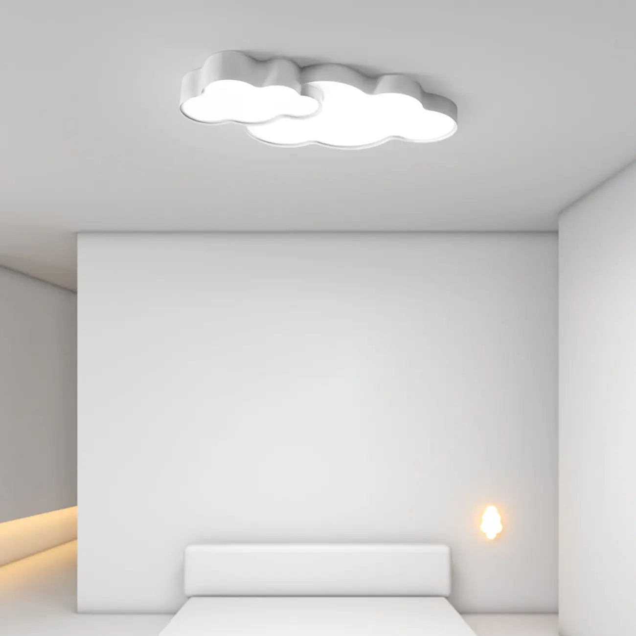 Plafonnier LED nuage à intensité variable de 21,5 W pour une ambiance de chambre