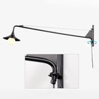 Applique murale minimaliste en métal noir à bras articulé réglable