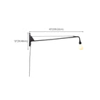 Applique murale minimaliste en métal noir à bras articulé réglable