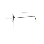 Applique murale minimaliste en métal noir à bras articulé réglable