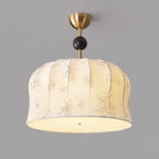 Rustic Beige Geometric Dome Fabric Chandelier