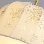 Rustic Beige Geometric Dome Fabric Chandelier