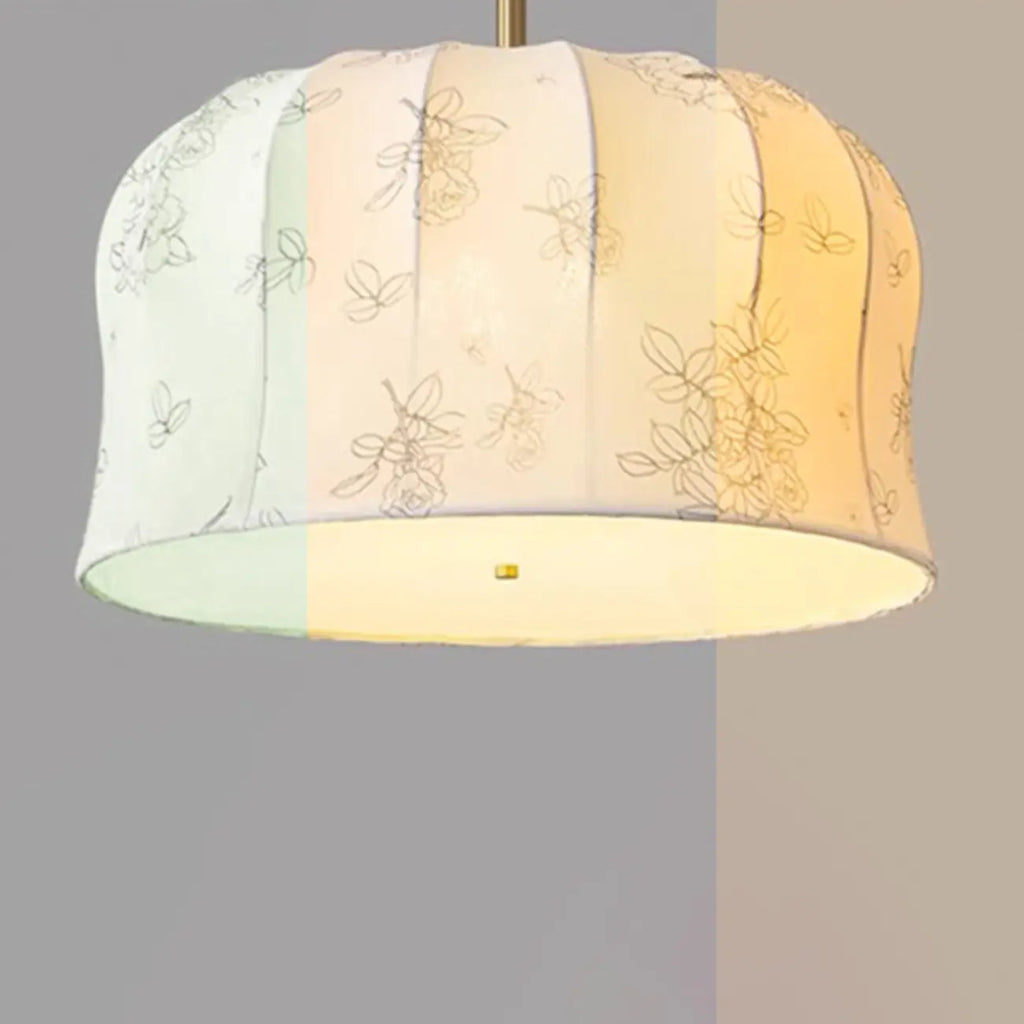 Rustic Beige Geometric Dome Fabric Chandelier