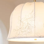 Rustic Beige Geometric Dome Fabric Chandelier