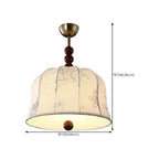 Rustic Beige Geometric Dome Fabric Chandelier