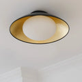 Plafonnier semi-encastré en métal de forme simple grange