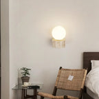 Applique murale moderne en pierre beige à lumière chaude