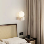 Applique murale moderne en pierre beige à lumière chaude