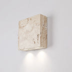 Applique murale moderne en pierre beige à lumière chaude