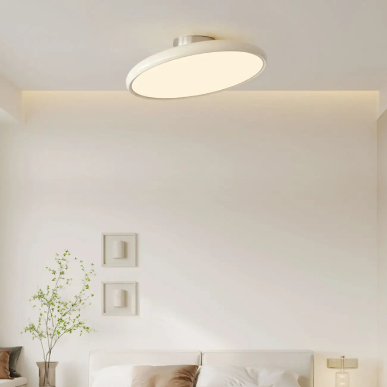 Plafonnier LED semi-encastré moderne à intensité variable pour chambre à coucher