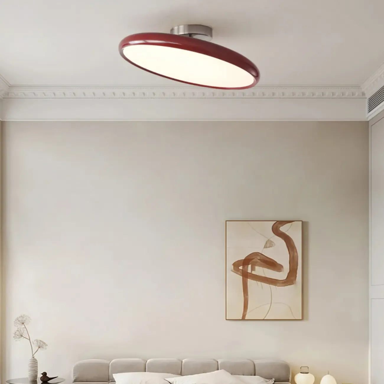 Plafonnier LED semi-encastré moderne à intensité variable pour chambre à coucher