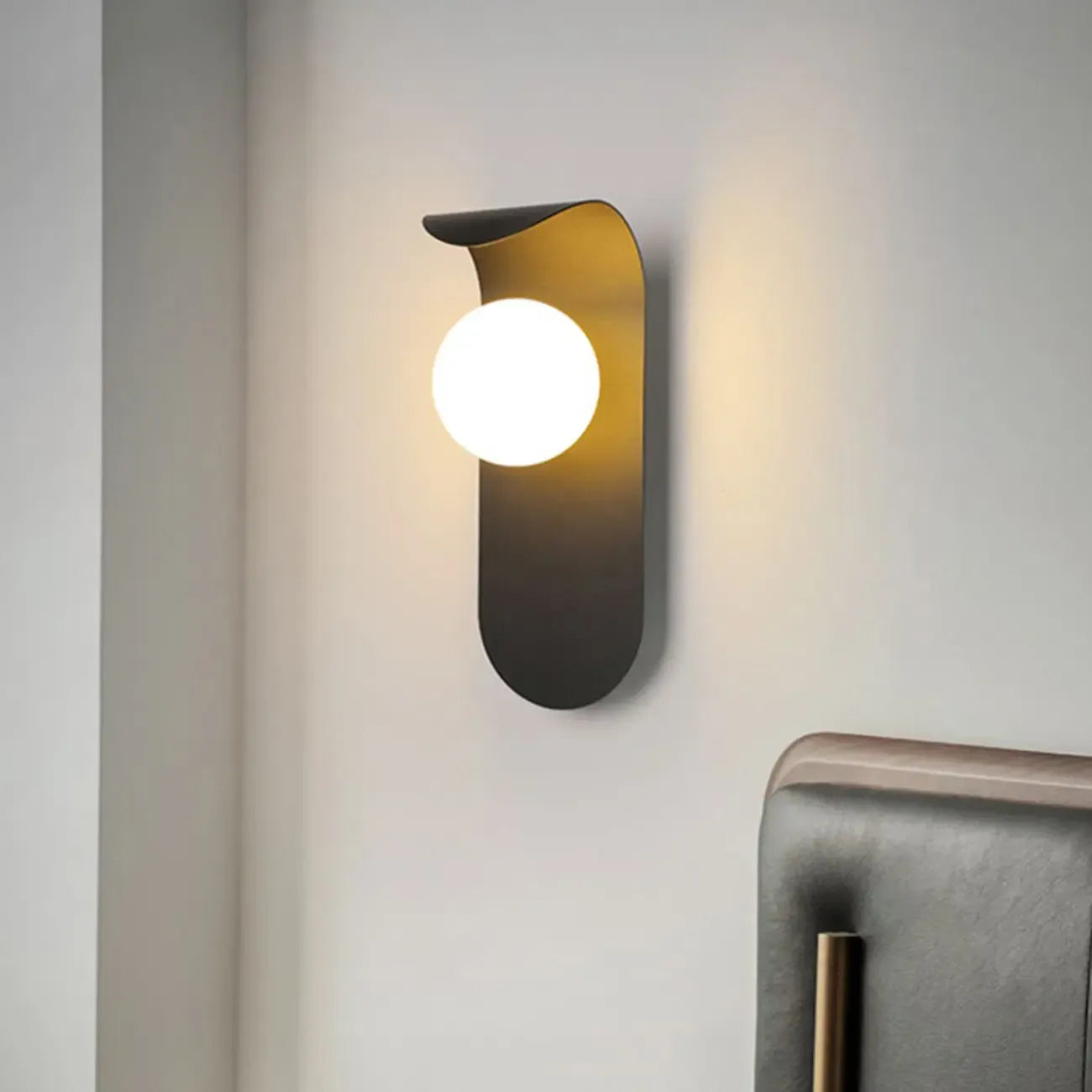 Applique murale minimaliste LED G9, base noire, pour chambre à coucher