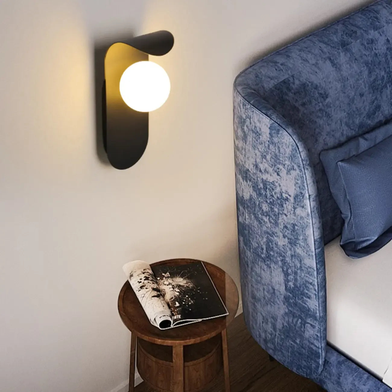 Applique murale minimaliste LED G9, base noire, pour chambre à coucher