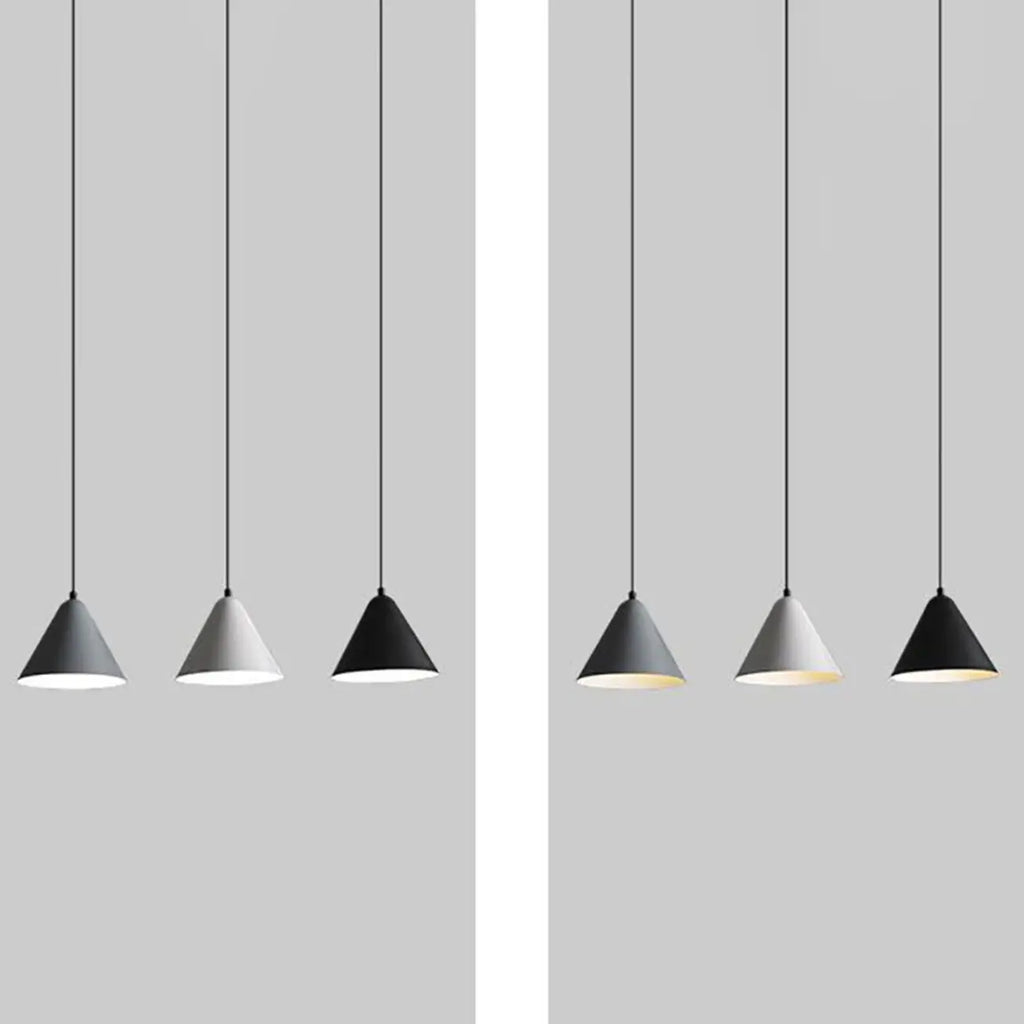 Suspension moderne conique en métal réglable pour îlot de cuisine