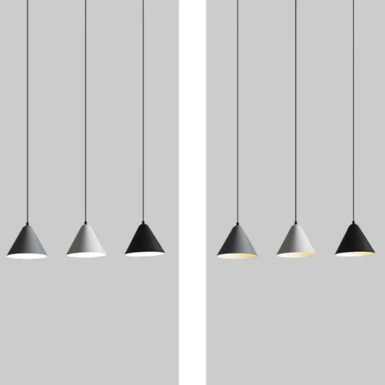 Suspension moderne conique en métal réglable pour îlot de cuisine