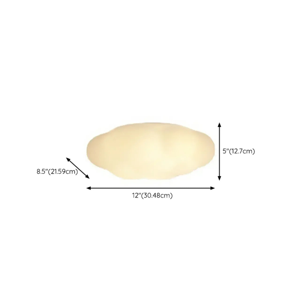 Plafonnier LED encastré en forme de nuage moderne, gradation à 3 niveaux