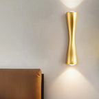 Applique murale incurvée moderne à 2 lumières, noire et dorée