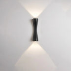 Applique murale incurvée moderne à 2 lumières, noire et dorée