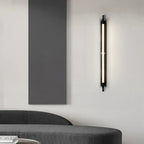 Applique murale moderne en métal noir linéaire avec abat-jour en plastique