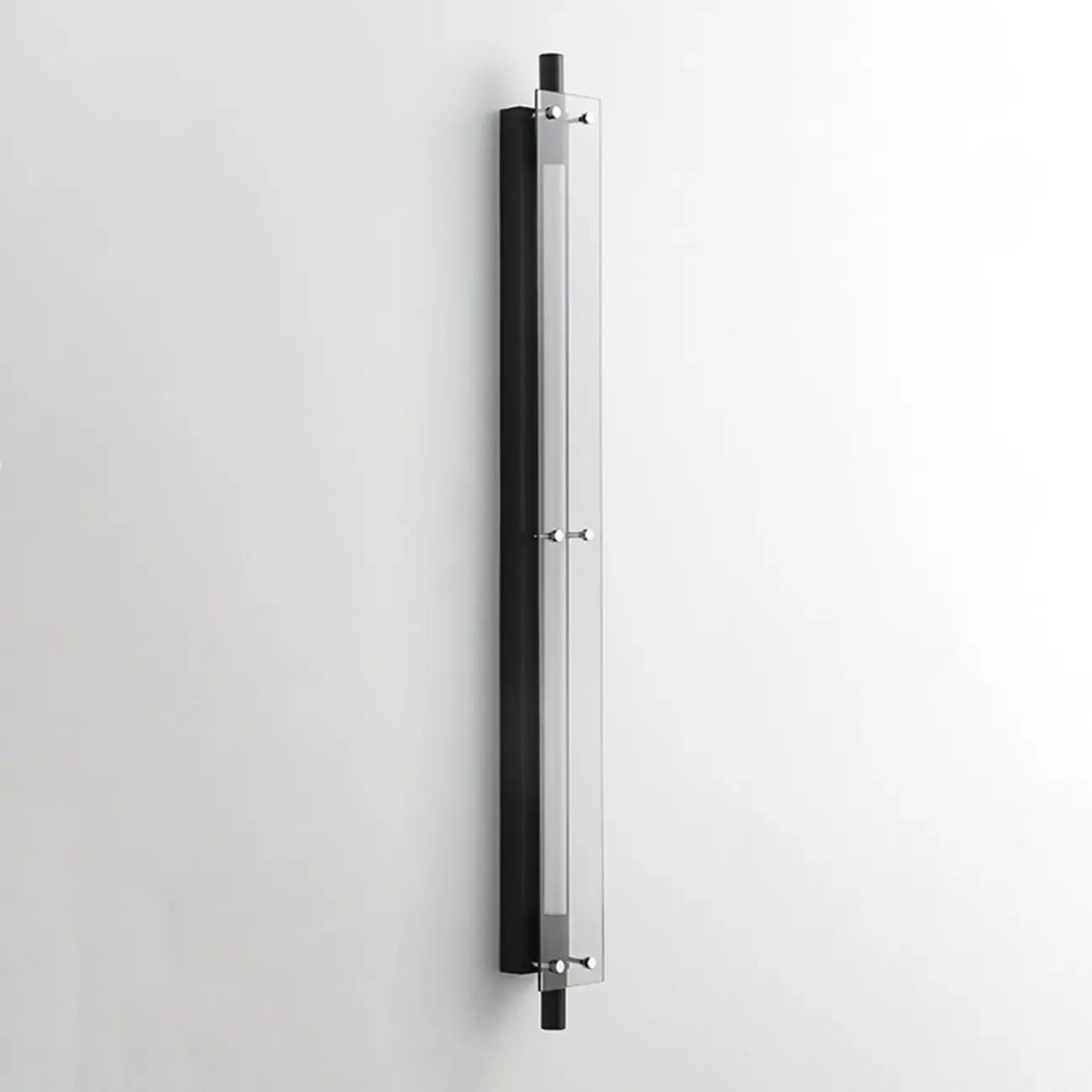 Applique murale moderne en métal noir linéaire avec abat-jour en plastique