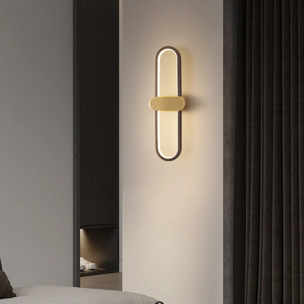 Applique murale ovale moderne avec abat-jour en gel de silice