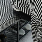 Banc d'entrée en métal avec rangement à chaussures et assise rembourrée