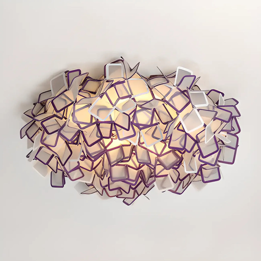 Plafonnier LED Art Déco géométrique en plastique blanc encastré