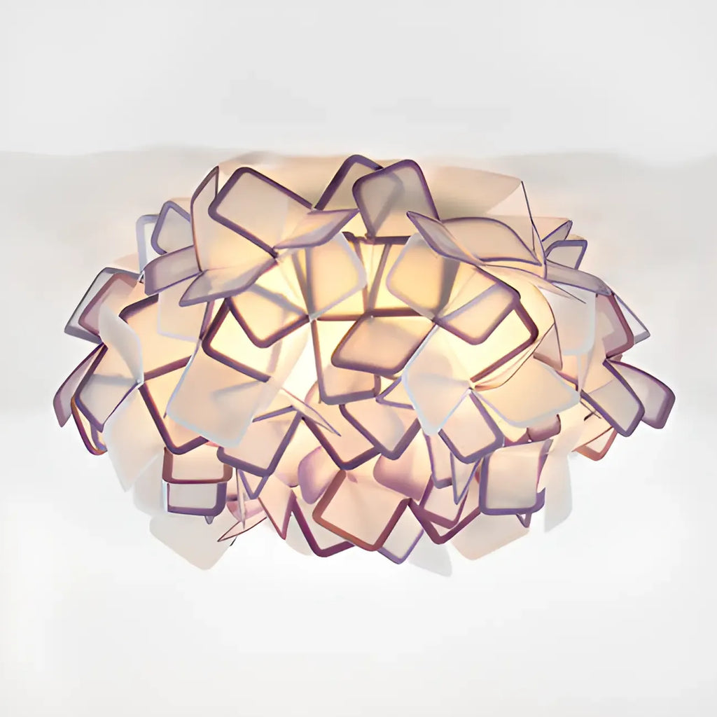 Plafonnier LED Art Déco géométrique en plastique blanc encastré