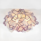 Plafonnier LED Art Déco géométrique en plastique blanc encastré