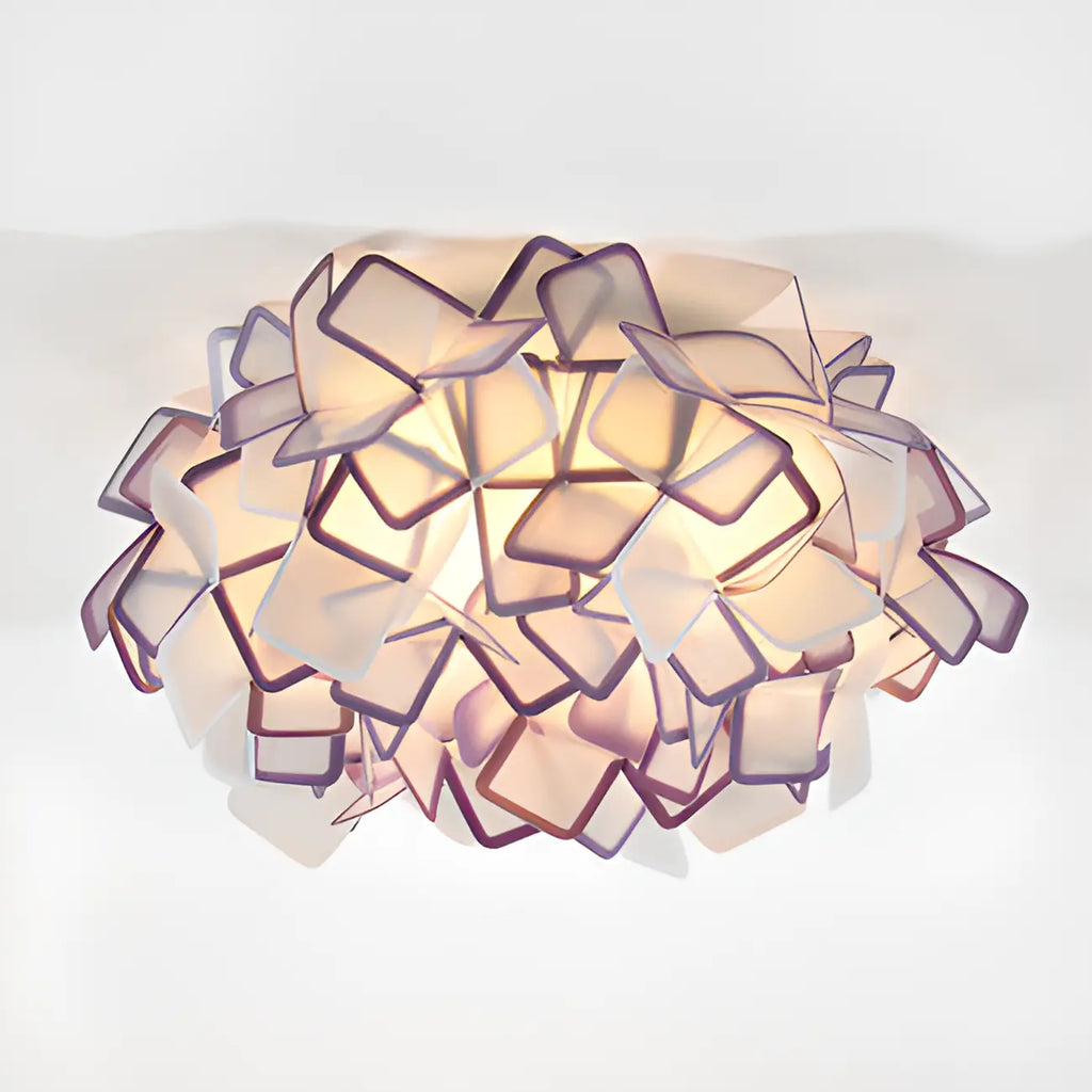 Plafonnier LED Art Déco géométrique en plastique blanc encastré