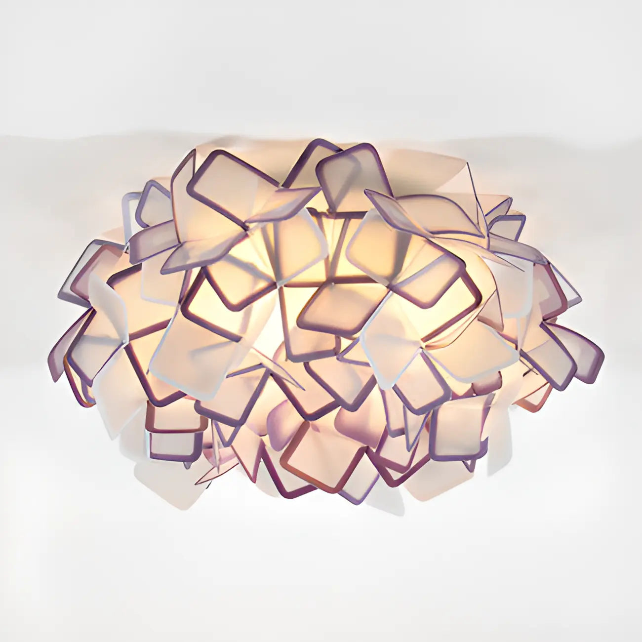 Plafonnier LED Art Déco géométrique en plastique blanc encastré