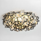 Plafonnier LED Art Déco géométrique en plastique blanc encastré