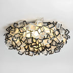Plafonnier LED Art Déco géométrique en plastique blanc encastré