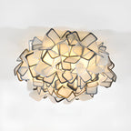 Plafonnier LED Art Déco géométrique en plastique blanc encastré