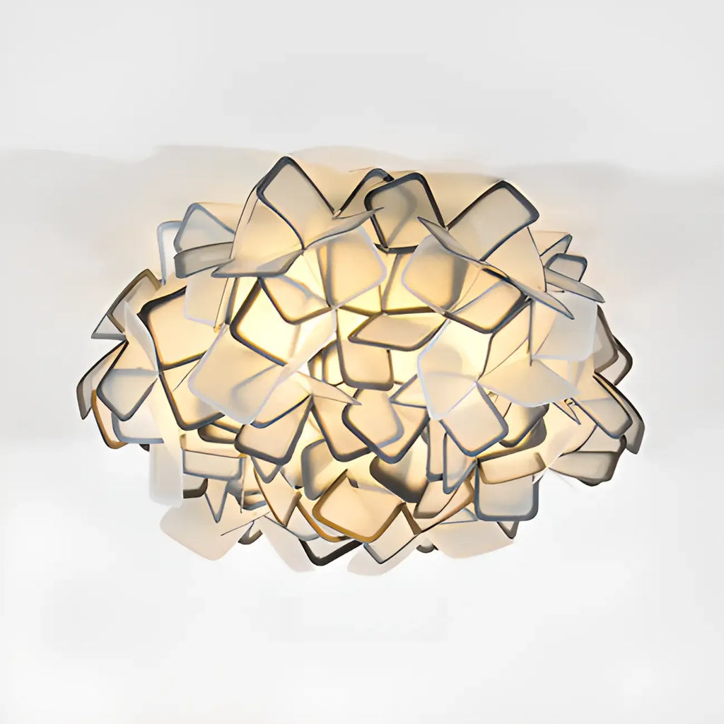 Plafonnier LED Art Déco géométrique en plastique blanc encastré